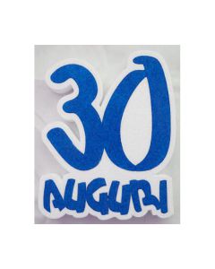 SCRITTA 30° COMPLEANNO BLU PZ.1