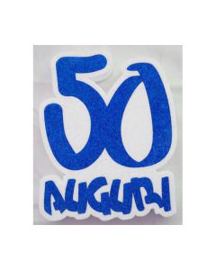 SCRITTA 50° COMPLEANNO BLU PZ.1