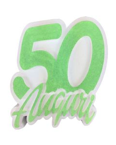 SCRITTA 50° COMPLEANNO VERDE PZ.1