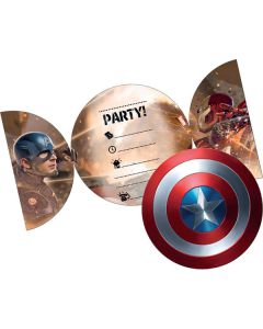 Inviti Avengers  Pz.6 Cm.14 X Cm.8.5 - 6 Biglietti - 6 Buste