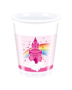 Bicchieri unicorno castello rainbow pz.8