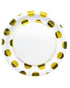 Piatti Gold Dots Pz.8 Cm.23 - Metallic