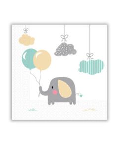 Tovaglioli Elephant Baby Pz.20 Compostabile cm.33x33