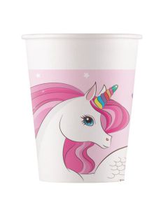 Bicchieri unicorno arcobaleno pz.8