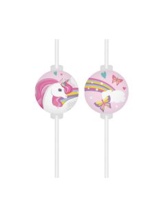 Cannucce unicorno arcobaleno pz.6