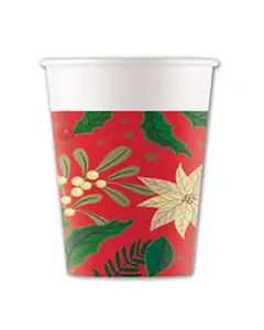 Bicchieri Natale Holly Poinsettia Pz.8