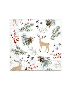 Tovaglioli Xmas Foresta E Renne Pz.20