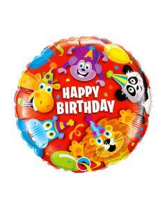 Palloncino Compleanno Animali Pz.1 Mylar Tondo 18" Cm.45