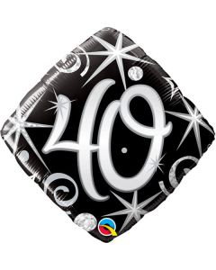 Palloncino 40 Compleanno Elegante Pz.1 Mylar Rombo 18" Cm.45