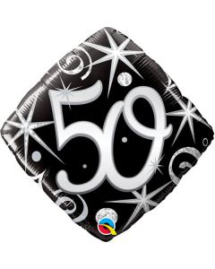 Palloncino 50 Compleanno Elegante Pz.1 Mylar Rombo 18" Cm.45