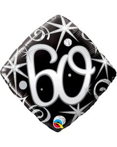 Palloncino 60 Compleanno Elegante Pz.1 Mylar Rombo 18" Cm.45