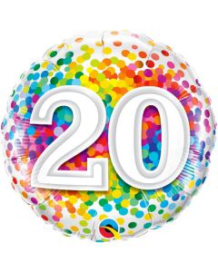 PALLONCINO 20° COMPLEANNO CONFETTI PZ.1