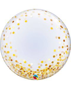 PALLONCINI CONFETTI ORO DOTS PZ.1 BUBBLE BALLOON
