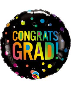 Palloncino Laurea Dots Pz.1 Mylar Tondo 18" Cm.45