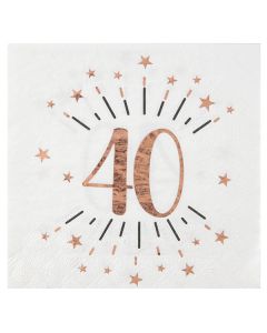 Tovaglioli 40 Anni Rose Gold Pz.10