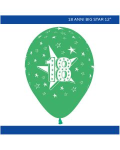 PALLONCINO 18 ANNI STELLE (12") PZ.100