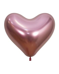Palloncino cuore rosa reflex 14" pz.12