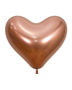Palloncino cuore rose gold reflex 14" pz.12