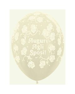 PALLONCINO AUGURI AGLI SPOSI 12" PZ.100