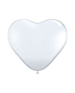 PALLONCINO CUORE BIANCO (005) 6" PZ.100