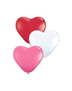 Palloncino Cuore Assortito 12" Pz.100 Colore Standard Cm.30  Bianco Rosso Fucsia Rosa