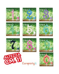 Candeline compleanno 11 cm. glitter